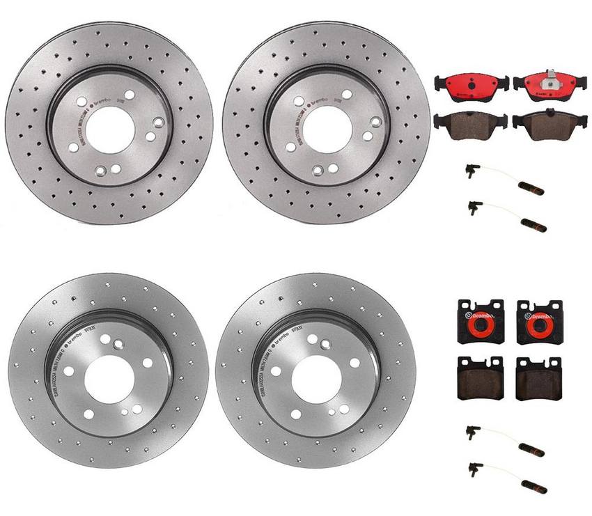 Brembo Brake Pads and Rotors Kit - Front and Rear (288mm/278mm) (Xtra) (Ceramic)